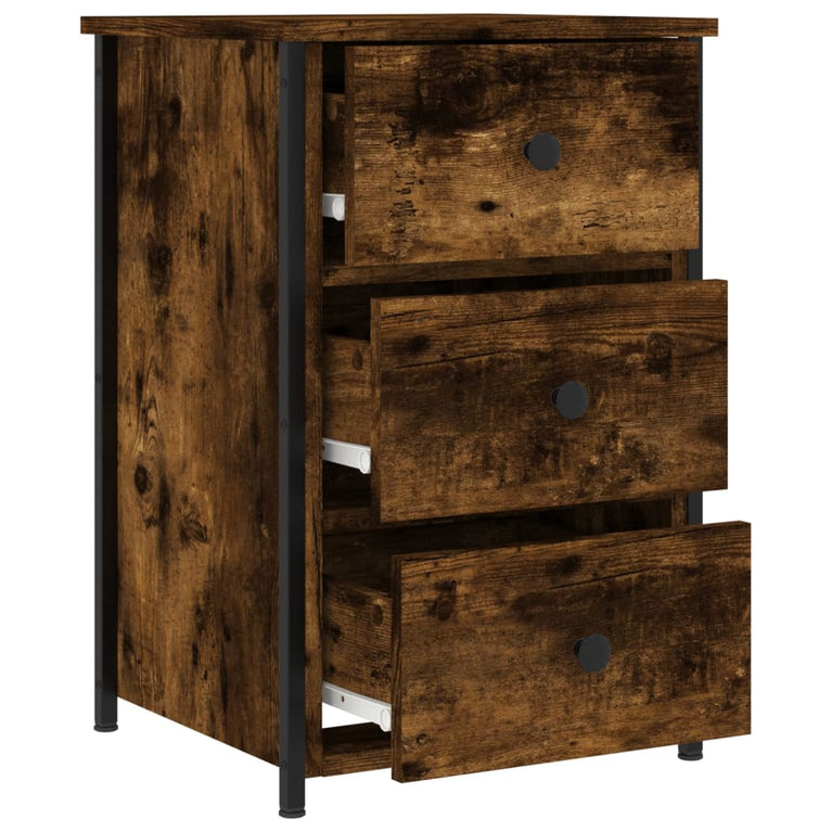 Nachtkastjes 2 st 40x36x60 cm bewerkt hout gerookt eikenkleurig MeubelReus