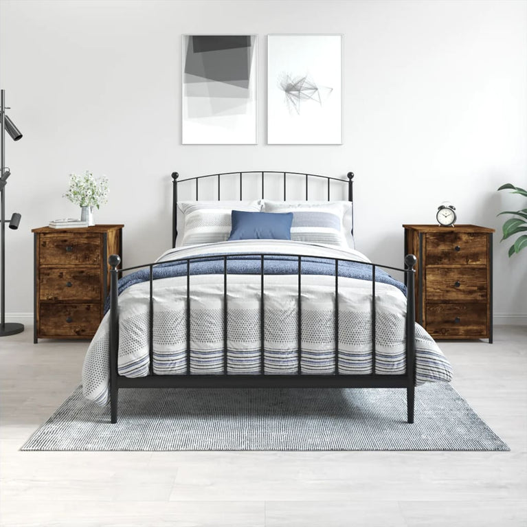 Nachtkastjes 2 st 40x36x60 cm bewerkt hout gerookt eikenkleurig MeubelReus