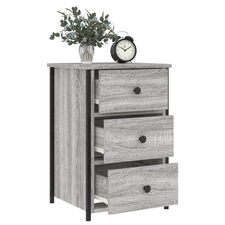 Nachtkastjes 2 st 40x36x60 cm bewerkt hout grijs sonoma eiken MeubelReus