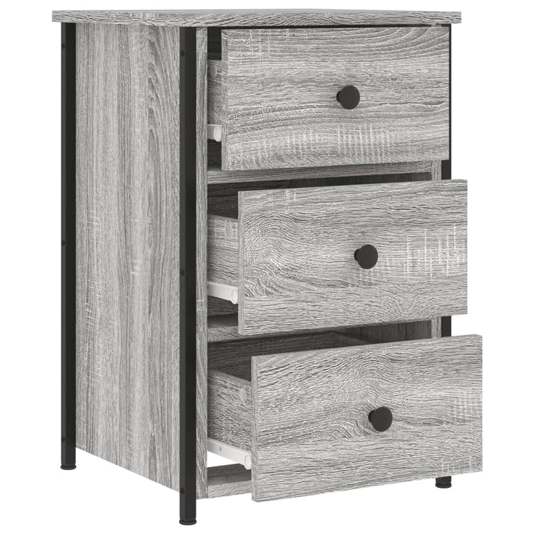 Nachtkastjes 2 st 40x36x60 cm bewerkt hout grijs sonoma eiken MeubelReus