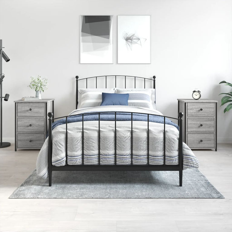 Nachtkastjes 2 st 40x36x60 cm bewerkt hout grijs sonoma eiken MeubelReus