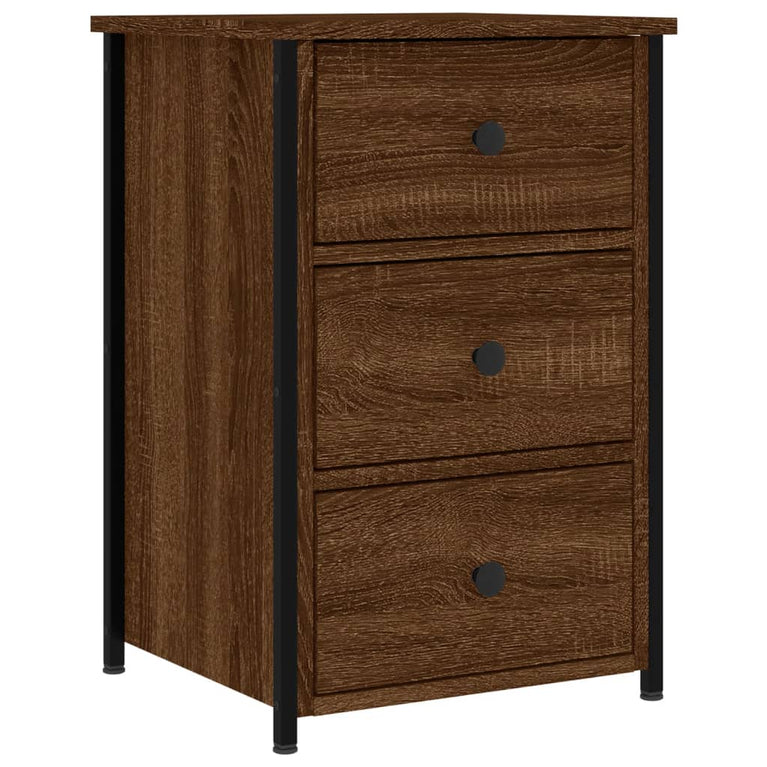 Nachtkastjes 2 st 40x36x60 cm bewerkt hout bruin eikenkleur MeubelReus