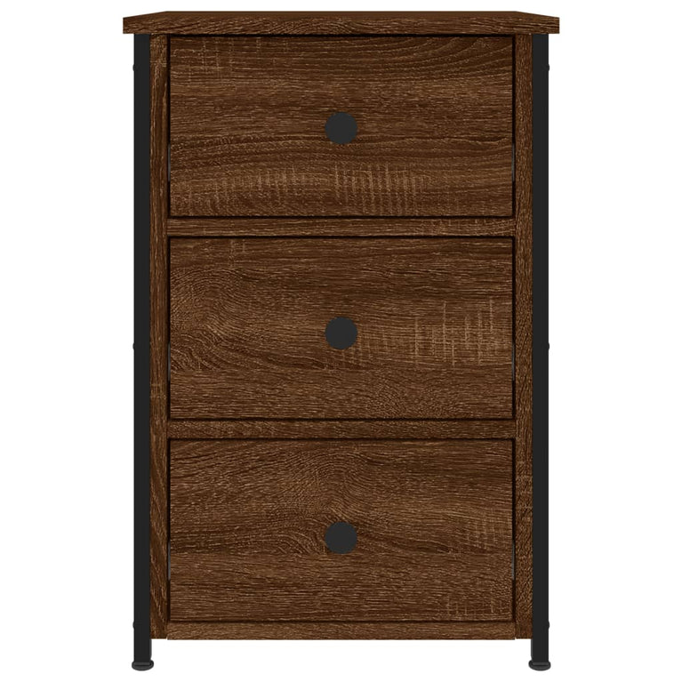Nachtkastjes 2 st 40x36x60 cm bewerkt hout bruin eikenkleur MeubelReus