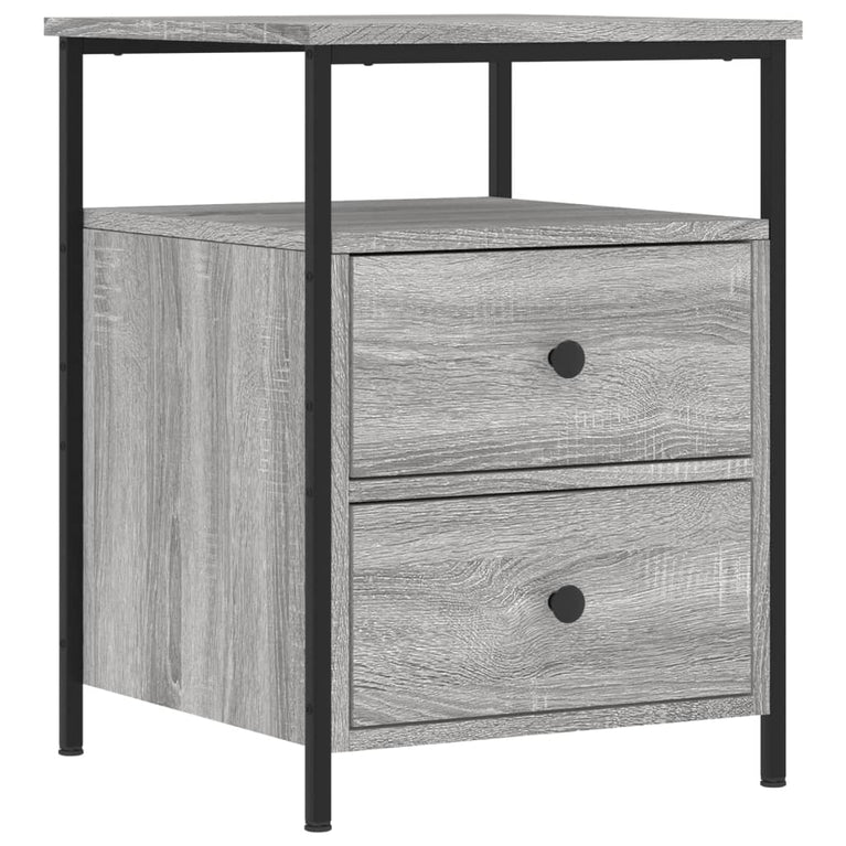 Nachtkastjes 2 st 44x45x60 cm bewerkt hout grijs sonoma eiken MeubelReus