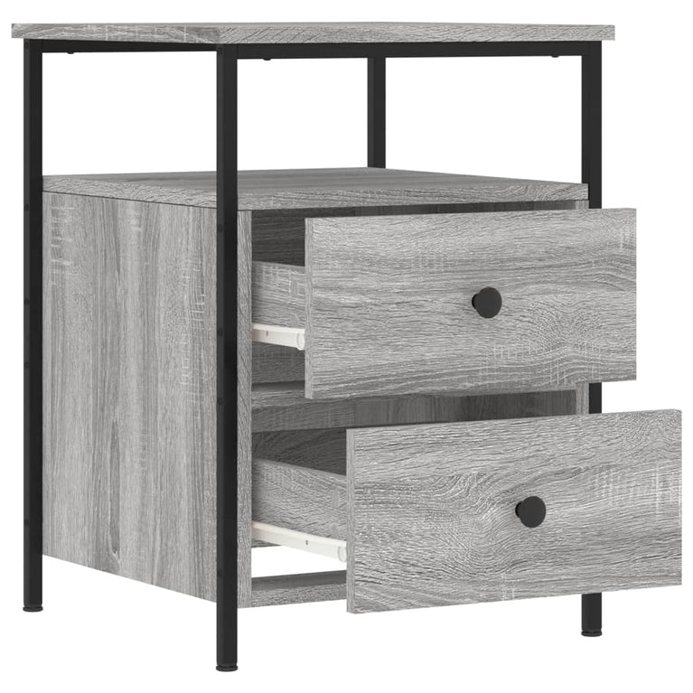 Nachtkastjes 2 st 44x45x60 cm bewerkt hout grijs sonoma eiken MeubelReus