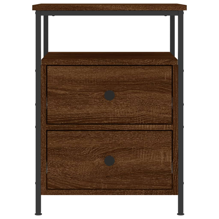 Nachtkastje 44x45x60 cm bewerkt hout bruin eikenkleur MeubelReus