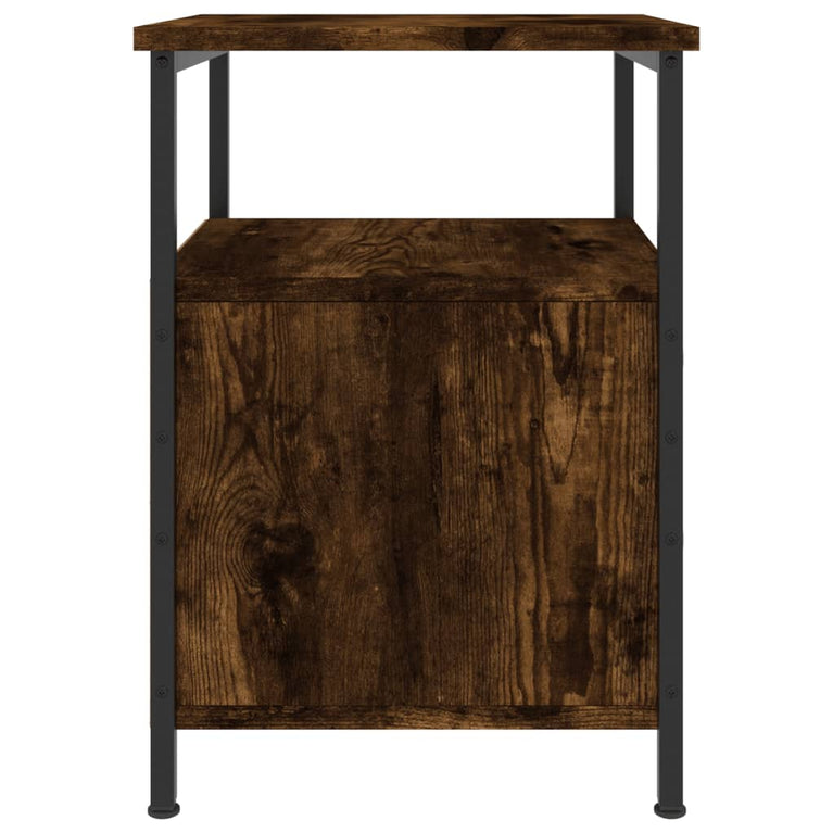 Nachtkastje 34x35,5x50 cm bewerkt hout gerookt eikenkleurig MeubelReus