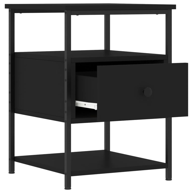Nachtkastjes 2 st 40x42x56 cm bewerkt hout zwart MeubelReus