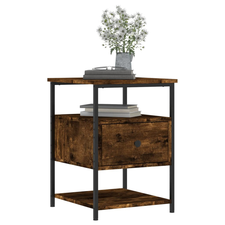 Nachtkastjes 2 st 40x42x56 cm bewerkt hout gerookt eikenkleurig MeubelReus