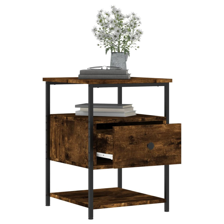 Nachtkastjes 2 st 40x42x56 cm bewerkt hout gerookt eikenkleurig MeubelReus