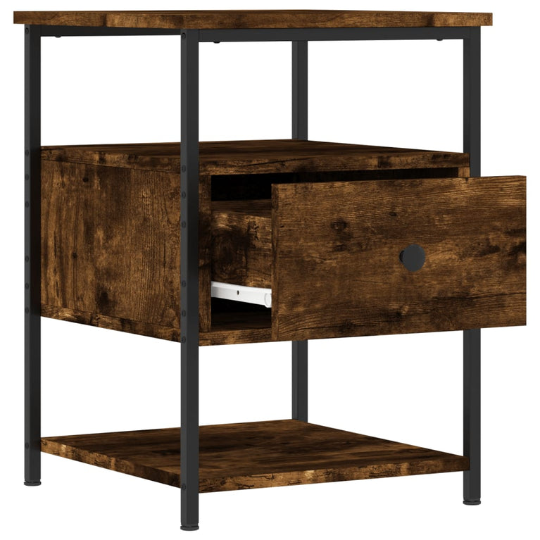 Nachtkastjes 2 st 40x42x56 cm bewerkt hout gerookt eikenkleurig MeubelReus