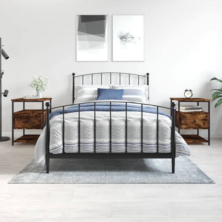 Nachtkastjes 2 st 40x42x56 cm bewerkt hout gerookt eikenkleurig MeubelReus