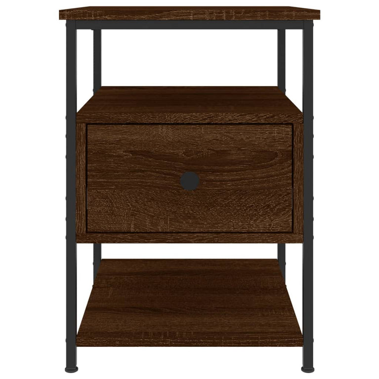Nachtkastje 40x42x56 cm bewerkt hout bruin eikenkleur MeubelReus