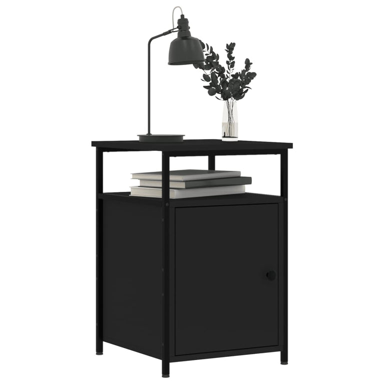 Nachtkastjes 2 st 40x42x60 cm bewerkt hout zwart MeubelReus