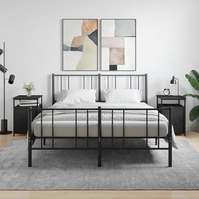 Nachtkastjes 2 st 40x42x60 cm bewerkt hout zwart MeubelReus