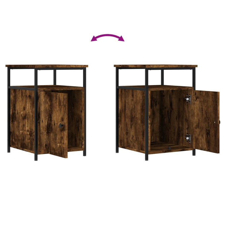 Nachtkastjes 2 st 40x42x60 cm bewerkt hout gerookt eikenkleurig MeubelReus
