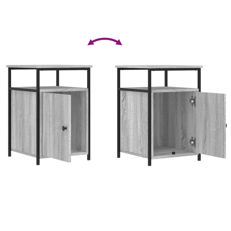 Nachtkastjes 2 st 40x42x60 cm bewerkt hout grijs sonoma eiken MeubelReus