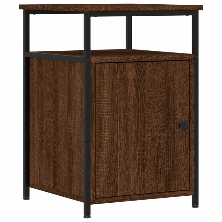 Nachtkastjes 2 st 40x42x60 cm bewerkt hout bruin eikenkleur MeubelReus