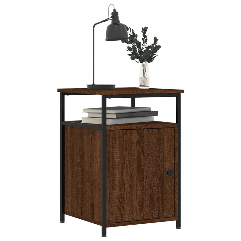 Nachtkastjes 2 st 40x42x60 cm bewerkt hout bruin eikenkleur MeubelReus