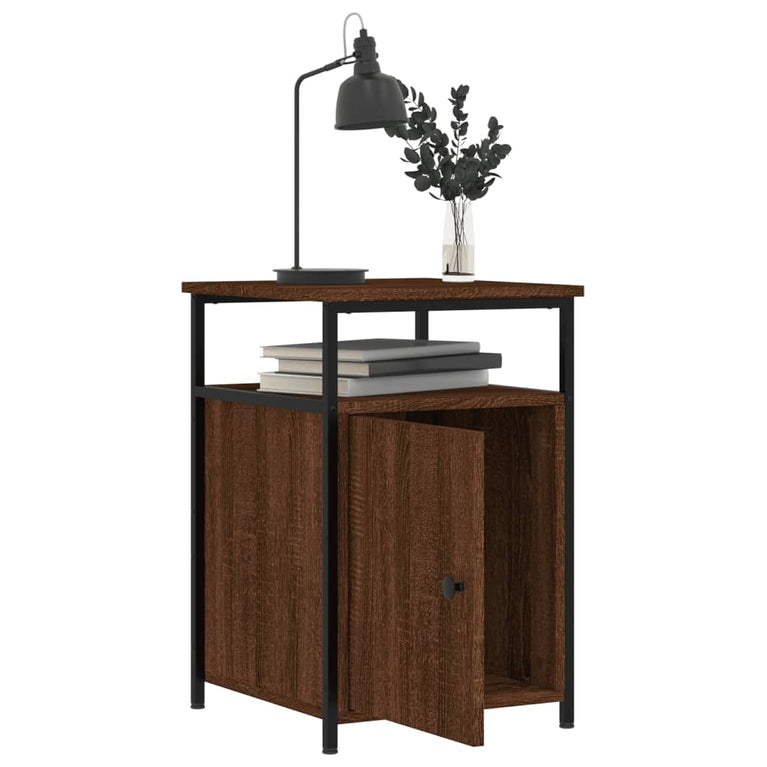 Nachtkastjes 2 st 40x42x60 cm bewerkt hout bruin eikenkleur MeubelReus