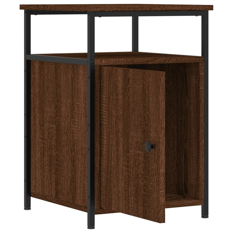 Nachtkastjes 2 st 40x42x60 cm bewerkt hout bruin eikenkleur MeubelReus