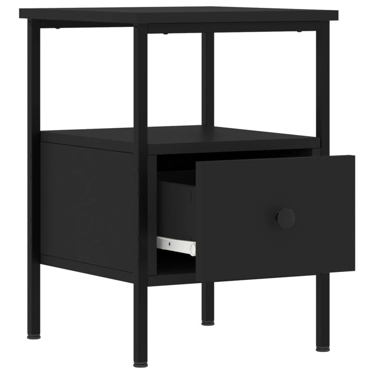 Nachtkastjes 2 st 34x36x50 cm bewerkt hout zwart MeubelReus