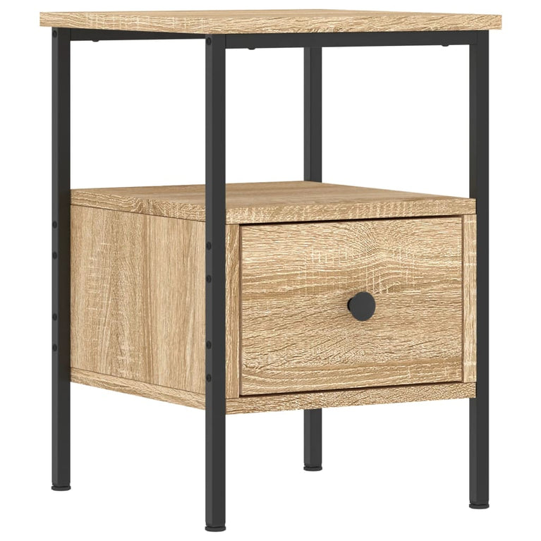 Nachtkastje 34x36x50 cm bewerkt hout sonoma eikenkleurig