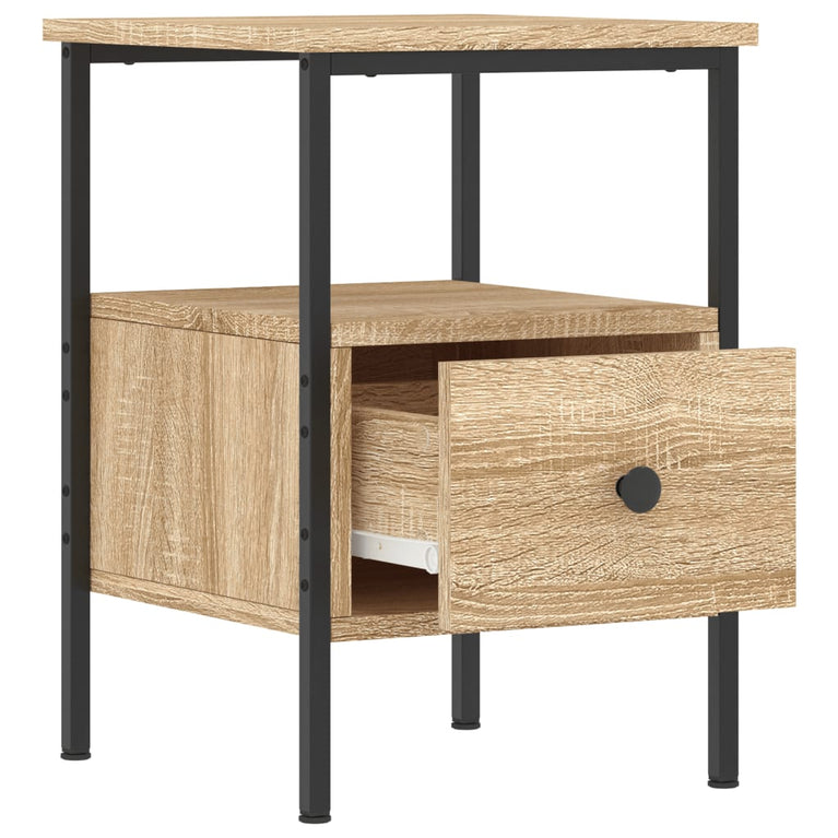 Nachtkastje 34x36x50 cm bewerkt hout sonoma eikenkleurig