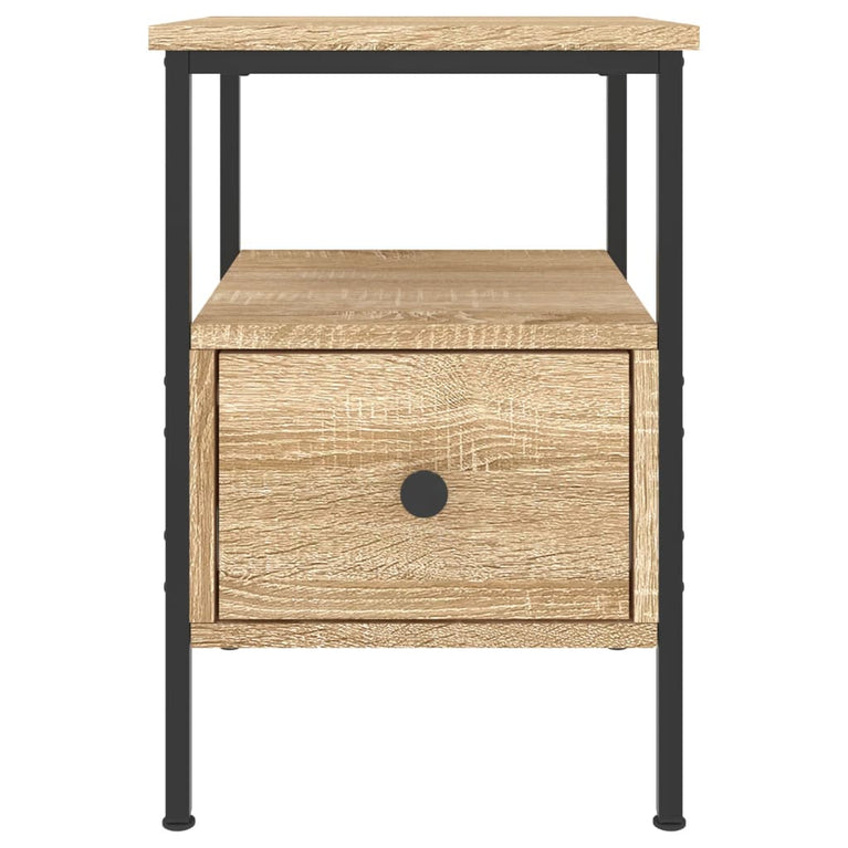 Nachtkastje 34x36x50 cm bewerkt hout sonoma eikenkleurig