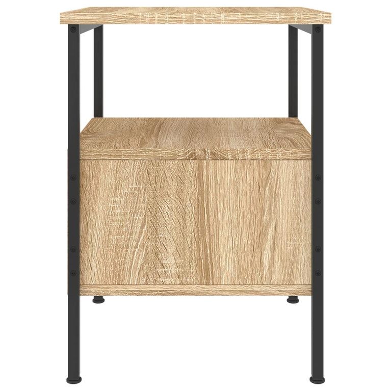 Nachtkastje 34x36x50 cm bewerkt hout sonoma eikenkleurig