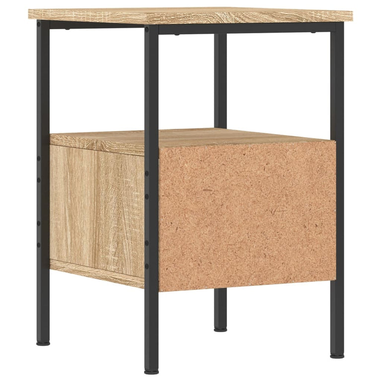 Nachtkastje 34x36x50 cm bewerkt hout sonoma eikenkleurig