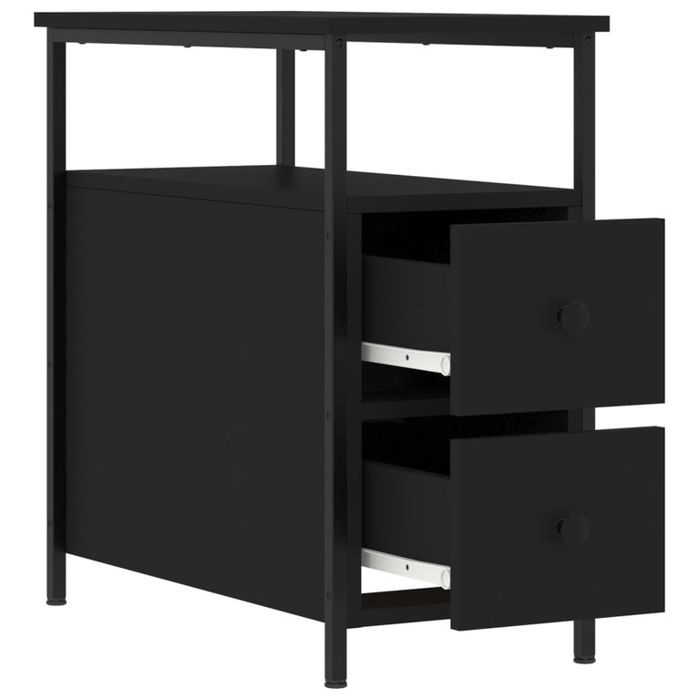 Nachtkastjes 2 st 30x60x60 cm bewerkt hout zwart MeubelReus