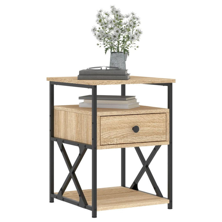 Nachtkastjes 2 st 40x42x55 cm bewerkt hout sonoma eikenkleurig MeubelReus