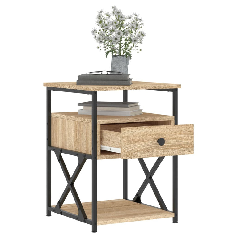 Nachtkastjes 2 st 40x42x55 cm bewerkt hout sonoma eikenkleurig MeubelReus