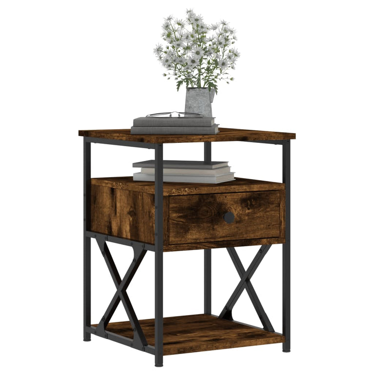 Nachtkastjes 2 st 40x42x55 cm bewerkt hout gerookt eikenkleurig MeubelReus