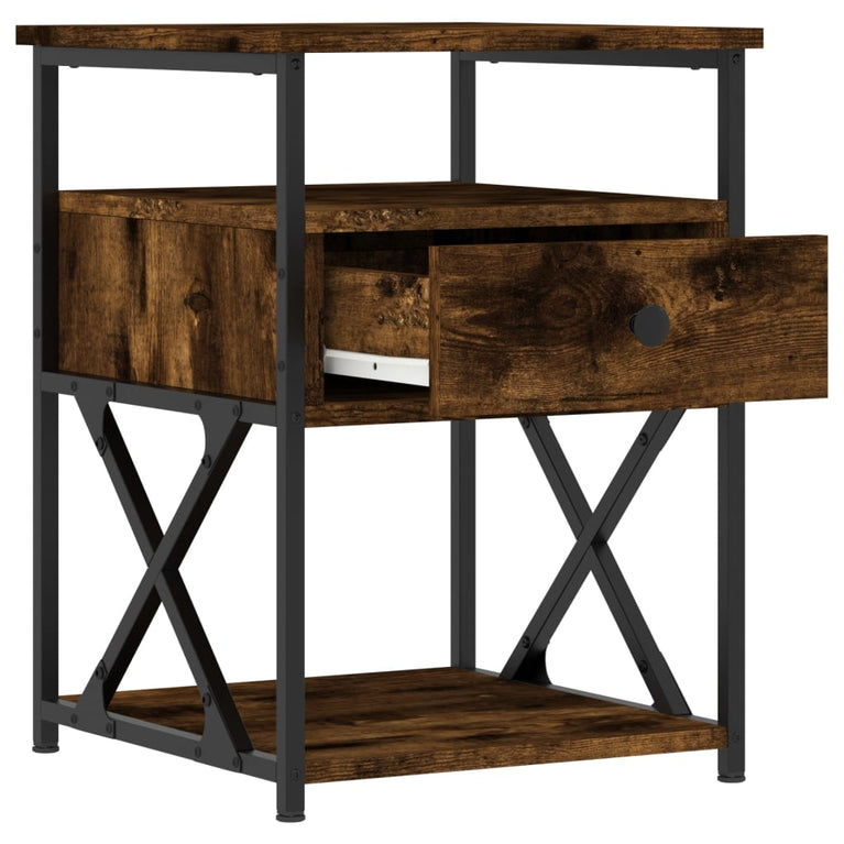 Nachtkastjes 2 st 40x42x55 cm bewerkt hout gerookt eikenkleurig MeubelReus
