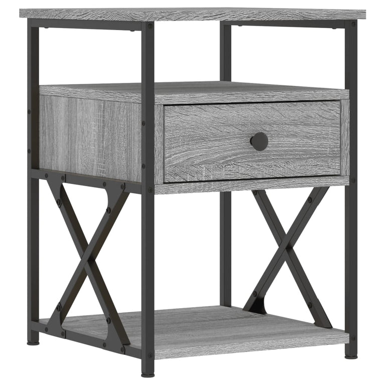 Nachtkastjes 2 st 40x42x55 cm bewerkt hout grijs sonoma eiken MeubelReus