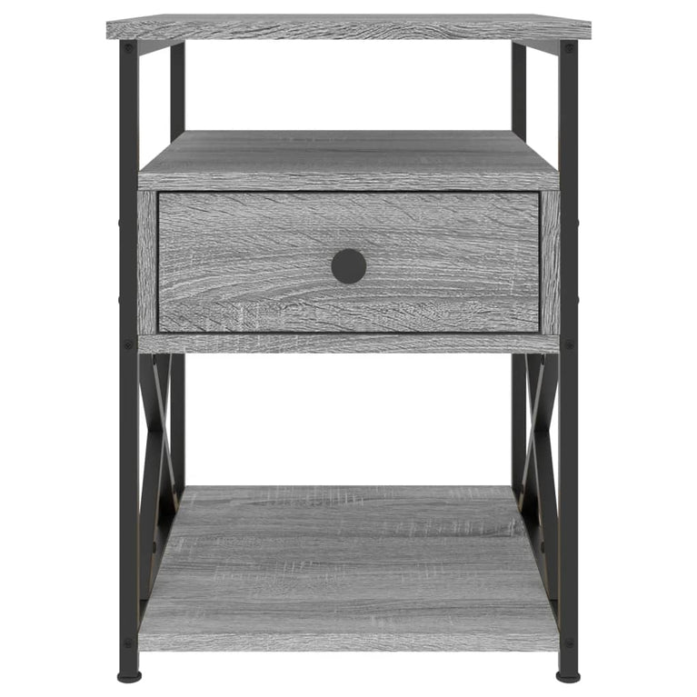 Nachtkastjes 2 st 40x42x55 cm bewerkt hout grijs sonoma eiken MeubelReus