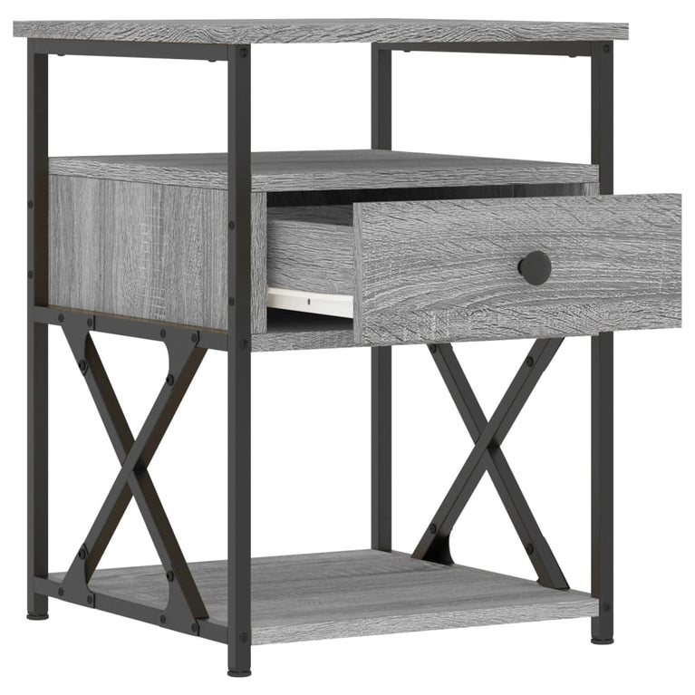 Nachtkastjes 2 st 40x42x55 cm bewerkt hout grijs sonoma eiken MeubelReus