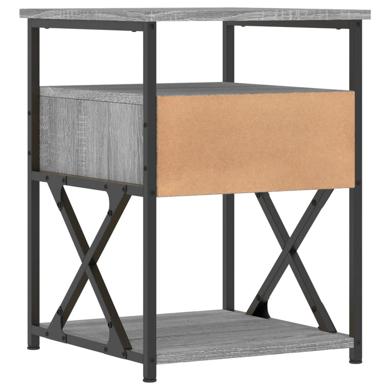Nachtkastjes 2 st 40x42x55 cm bewerkt hout grijs sonoma eiken MeubelReus