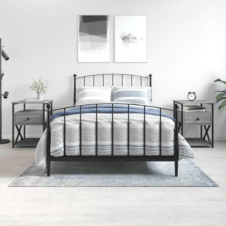 Nachtkastjes 2 st 40x42x55 cm bewerkt hout grijs sonoma eiken MeubelReus