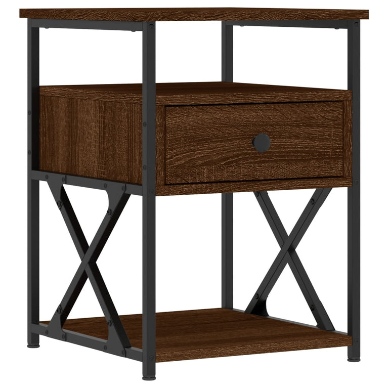 Nachtkastjes 2 st 40x42x55 cm bewerkt hout bruin eikenkleur MeubelReus