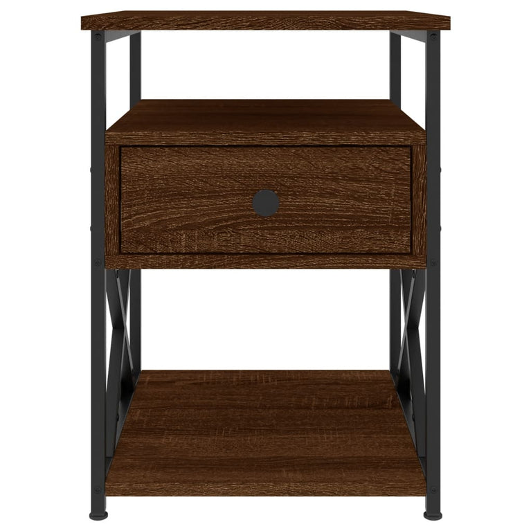 Nachtkastjes 2 st 40x42x55 cm bewerkt hout bruin eikenkleur MeubelReus