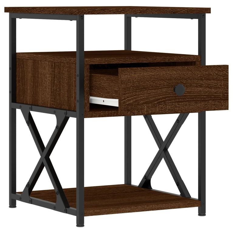Nachtkastjes 2 st 40x42x55 cm bewerkt hout bruin eikenkleur MeubelReus