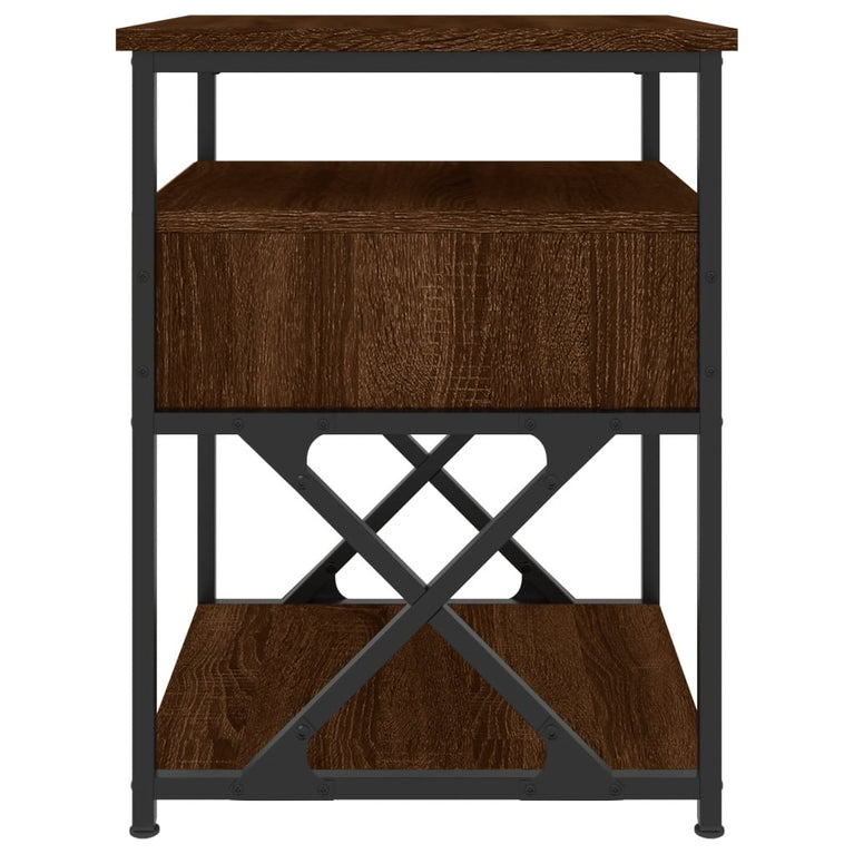 Nachtkastjes 2 st 40x42x55 cm bewerkt hout bruin eikenkleur MeubelReus