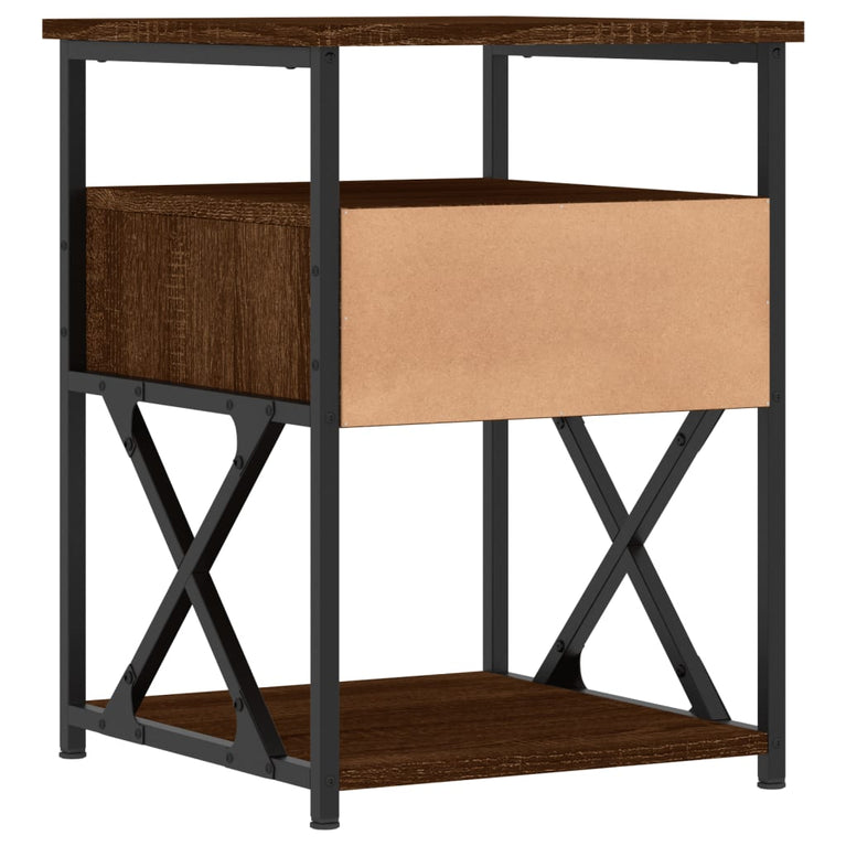 Nachtkastjes 2 st 40x42x55 cm bewerkt hout bruin eikenkleur MeubelReus