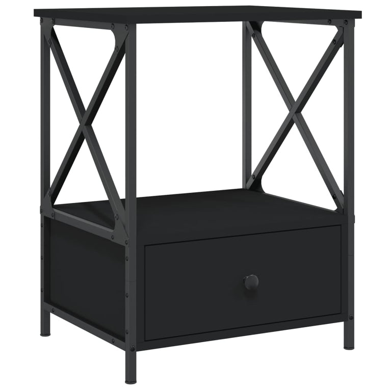 Nachtkastjes 2 st 50x41x65 cm bewerkt hout zwart MeubelReus