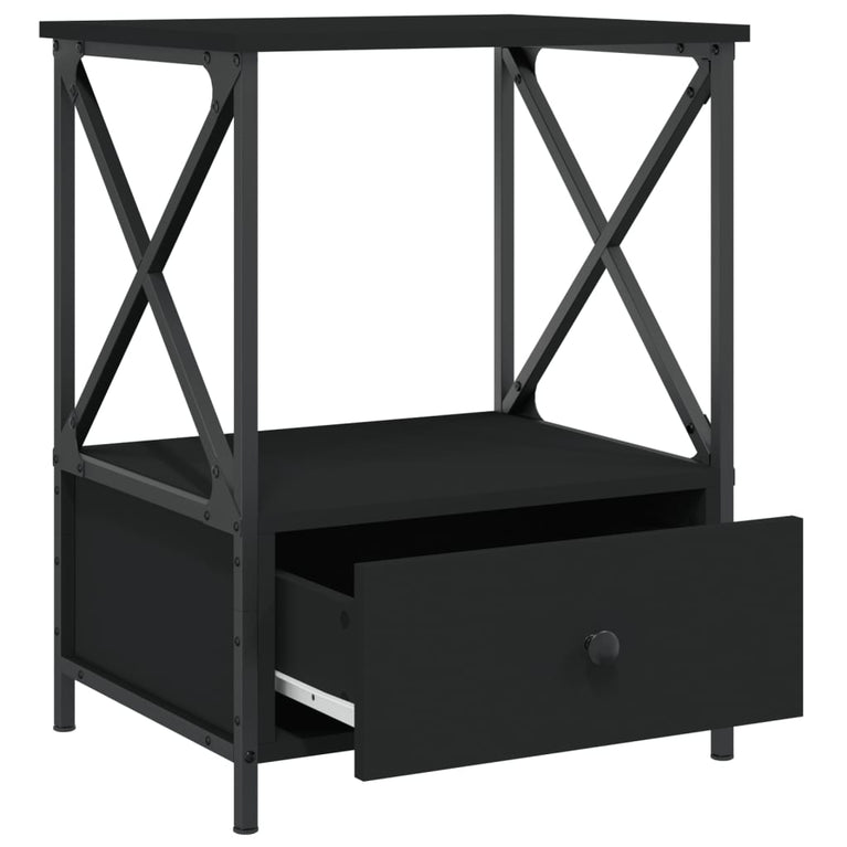 Nachtkastjes 2 st 50x41x65 cm bewerkt hout zwart MeubelReus