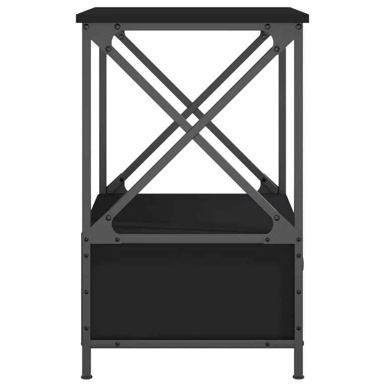 Nachtkastjes 2 st 50x41x65 cm bewerkt hout zwart MeubelReus