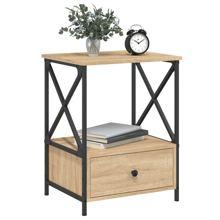 Nachtkastjes 2 st 50x41x65 cm bewerkt hout sonoma eikenkleurig MeubelReus